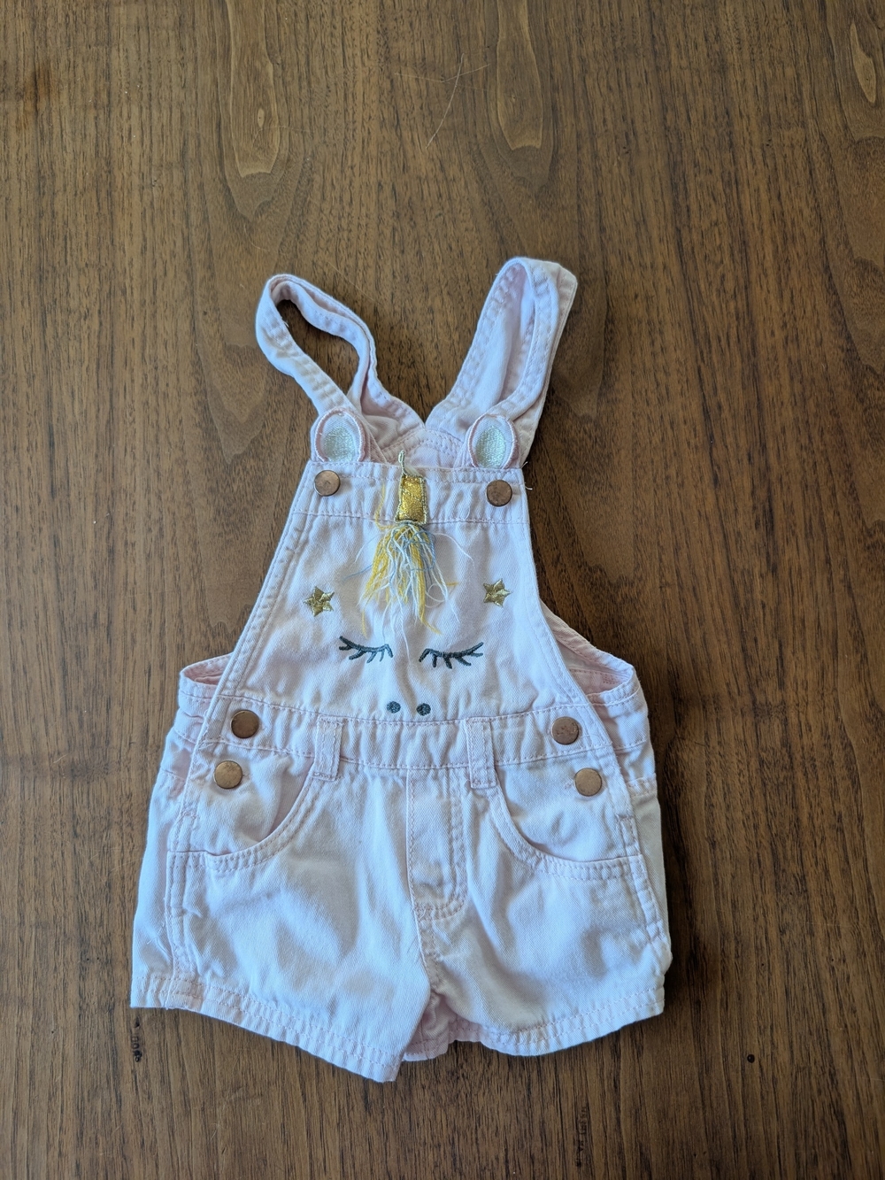 OshKosh B'gosh Pink Unicorn Short Overalls 2T